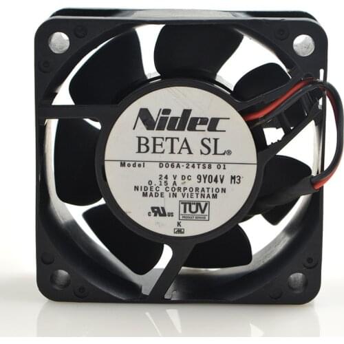 FOR Nidec D06A-24TS8 01 24V 0.15A 6025 Double Ball 2-Wire Ultra Quiet Heat Dissipation Fan