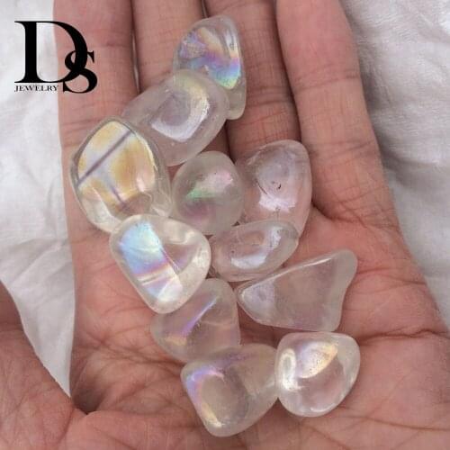 5 Pcs Natural White Crystal Tumbled Stones Aura Angel Quartz Tumble Chakra Stone Healing Energy Minerals Fashion Novelty