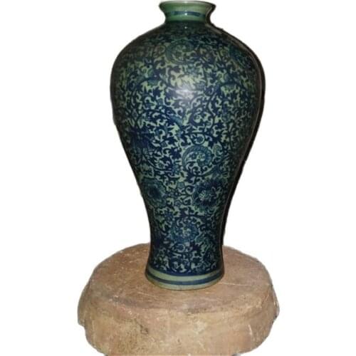 China old Blue and white porcelain vase twisted pattern prunus vase