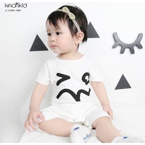 KACAKID Baby Girls Rompers Cute Cat Pattern Baby Boys Rompers 100% Cotton Comfortable Short Sleeves Kids Rompers Summer ka3265