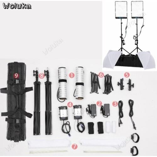 LED 2 Light stand Softbox set 50W 5600K Photography Dimmable Panel Lamp Photo Studio Lighting Kit RX-13T CD50 T10