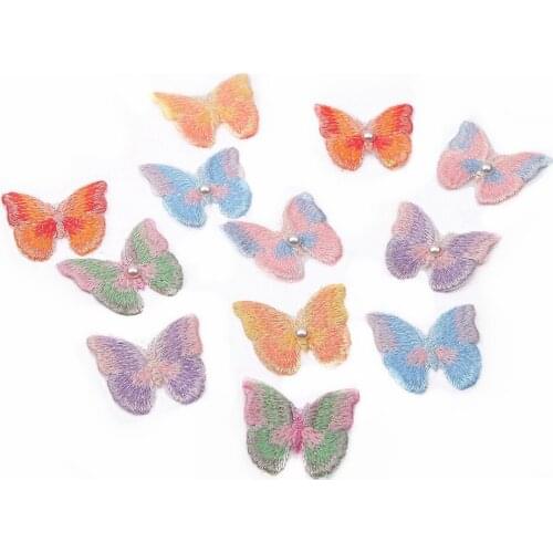 10Pcs/Lot Lace Patch Applique Flower Pearl Stereo Butterfly Wedding Dress DIY Lace Trim Bride Hair Veil Clothes Headwear Decorat