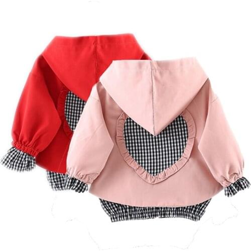 Girls CoatS Cloth Thin Love Hooded Jacket Baby Kids Children Sweet Newborn Infant Toddler Christmas Outerwear 2021 Fall 10 Year