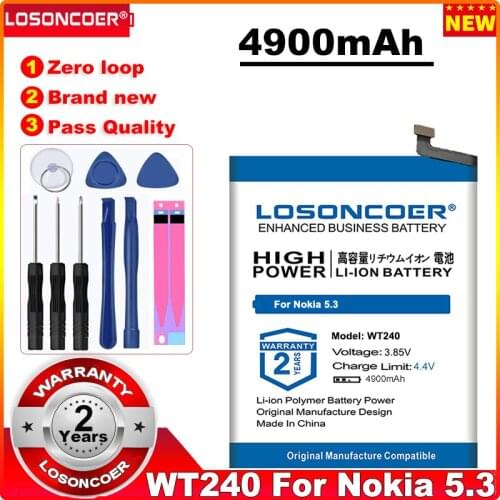 LOSONCOER 4900mAh WT240 Battery For Nokia 5.3 WT240 Battery ~In Stock