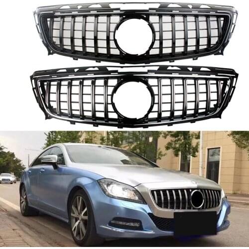 Front Bumper Racing Grill Billet Grille Cover For Mercedes-Benz W218 Cls-Class 2011-2014 GT