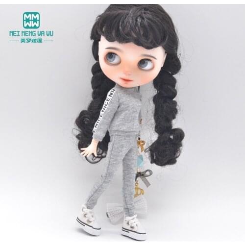 Doll clothes for 28--30cm Blyth Azone OB23 OB24 doll accessoreis Fashion candy color sports suit