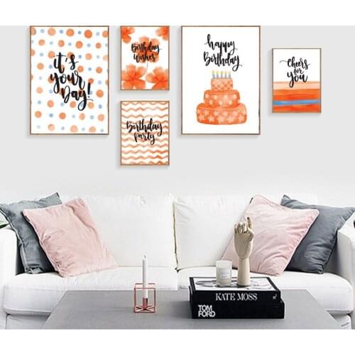 Greetings Wall Art Prints Birthday Canvas Painting Make A Wish Poster Home Decor