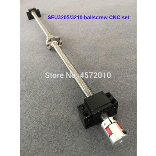 SFU 3205 RM 3210 Ballscrew set 1100 1200 1500 mm with end machined+ 3205 Ballnut + BK25 BF25 End support + cnc parts