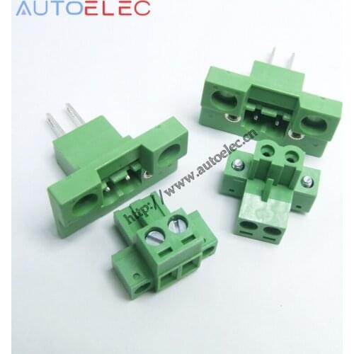 2poles Plug in Terminal Blocks PCB Connector Panel 5.08mm pitch male&female straight pin With Screw Lock DFK-MSTB2.5 50sets