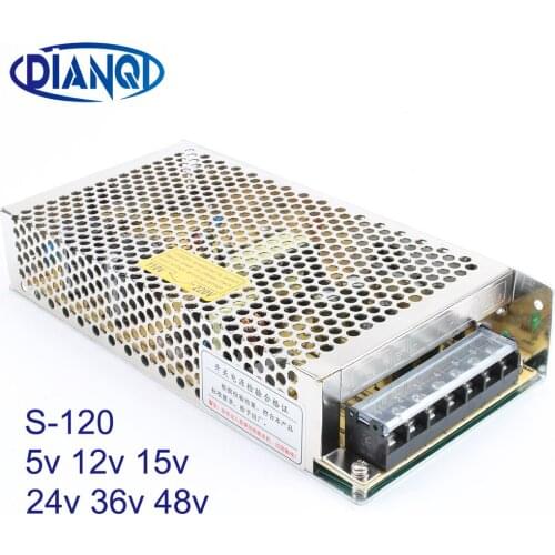 Led power supply switch 120W 5V 12V 24v 48V ac dc converter S-120 variable dc voltage regulator adjustable output 15V 36V 27V
