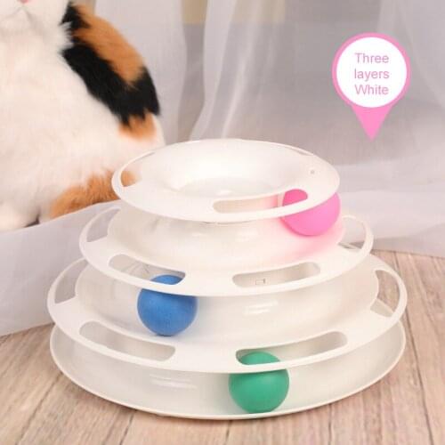Three-Layer Play Plate Cat Toy Cute Turntable Ball Pet Four-Layer Accessories Interactive Young Pet Supplies