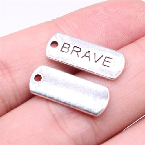 WYSIWYG 10pcs 21x8mm 3 Colors Brave Tag Charms Pendant For Jewelry Making Jewelry Findings