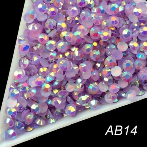 Jelly Laser Light Purple Crystal SS12 AB 3mm Flat Back Rhinestones crystal facet resin 1000pcs/bag nail art beads AB14