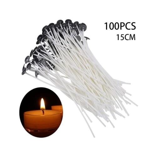 8-20cm 100 PCS Candle Wicks Smokeless Wax Pure Cotton Core for DIY Candle Making Pre-waxed Wicks Party Supplies