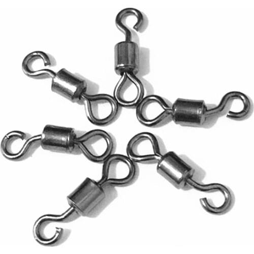 1000pcs/lot Size4#-10#Open Swivel Single Hook Snaps Pin Connector Alloy Rolling Barrel Swivels Fishing Tackle Accessories Pesca