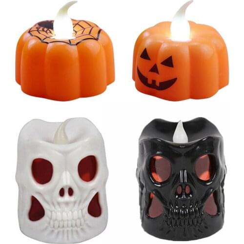 12PCS/Set Halloween Pumpkin Lantern Skull LED Lamp Decoration Prop Terror Witchbar Party Light Lantern Family Party Decor
