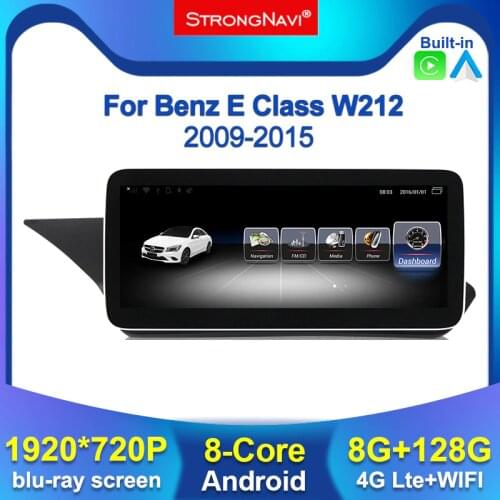 1920*720 IPS Screen 8+128G Android For Mercedes Benz E class W212 E200 2009-2015 Car Radio Screen GPS Navigation BT WIFI 4G lte