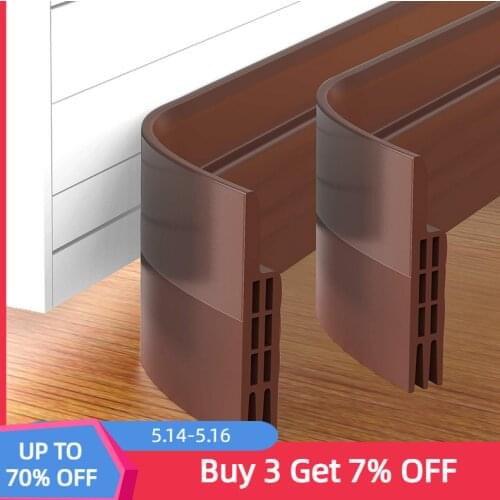 2 Pack Door Bottom Weather Stripping Draft Blocker Self Adhesive Silicone Flexible Seal Tape Dust and Noise Insulation Strip