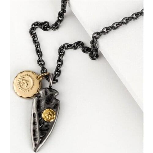 2018 Christmas Gift Vintage Stainless Steel Eagle Pendant Necklace Men Punk Biker Jewellery Triangle Necklace Animal Jewelry