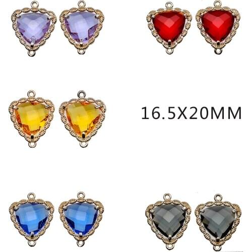 4p Fashion Heart shape Charms Pendant accessories Bracelet Connector necklace Earrings Making Jewelry Finding material supplier