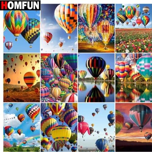 HOMFUN Art 5D Diy Diamond Painting "Hot air balloon sky" Diamond Pictures Cross Stitch 3D Rhinestone Embroidery Decor