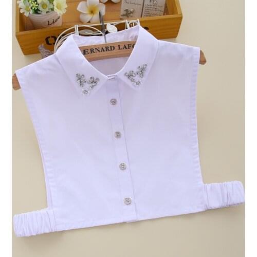 Shinny Women Fake Collars Shirt Detachable Collar Removable Half Shirt Tops Faux Col Autumn Sweater False Collars Decor