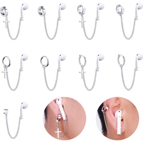 1PC Anti-Lost Ear Clip Chains Bluetooth Earphone Holders Accessories Unisex Earrings Fashion