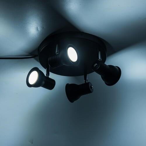 Black chandelier led spot lights 4 heads For Living dining Room Bedroom cafe bar Home showcase led chandelier ceiling Fixtures