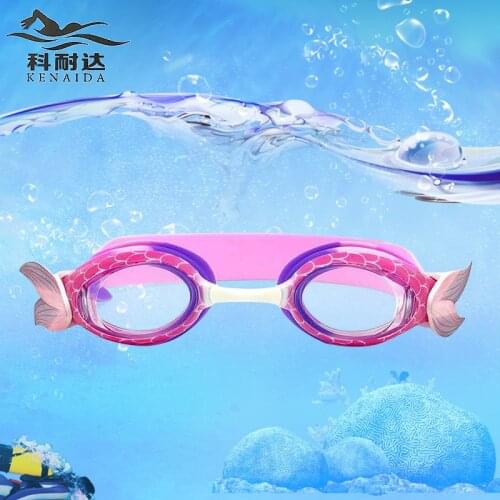 Eyelash Childrens Swimming Goggles Silicone Mermaid Cartoon Waterproof Anti-Fog HD Swimming Glasses