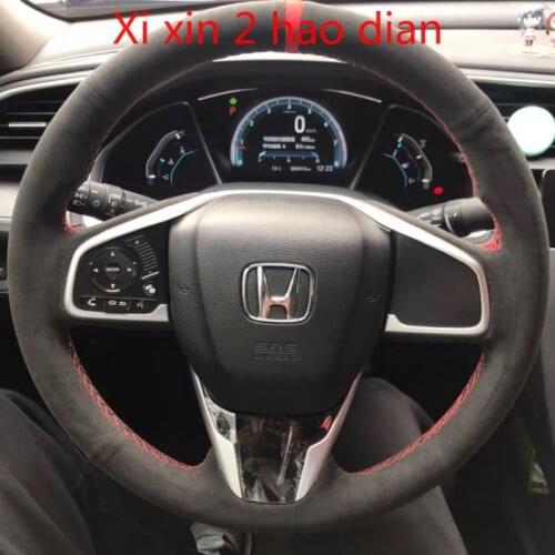 For Honda CIVIC Accord CRV FIT Vezel Crider DIY custom leather suede car steering wheel cover