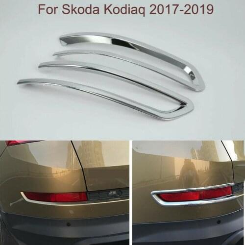 For Skoda Kodiaq 2017 2018 2019 ABS Car Rear Fog Light Lamp Frame Cover Trim Strip