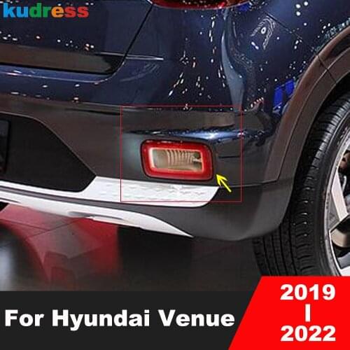 Rear Fog light Lamp Cover Trim For Hyundai Venue 2019 2020 Carbon Fiber Tail Foglight Frame Trim Sticker Car Styling Accessories