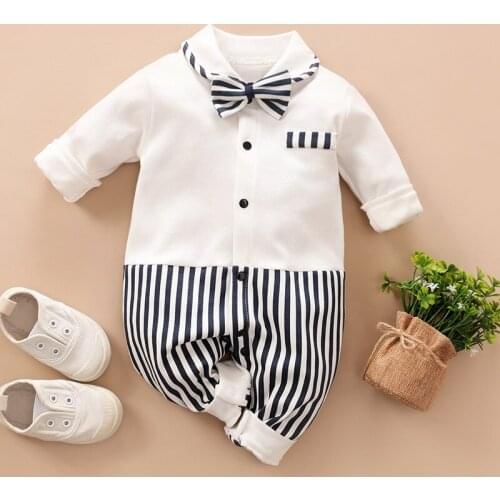 Spring Autumn Baby Boy Gentleman Suit 0-24M Infant Romper Toddler Newborn Outfits Baby Boys Clothes