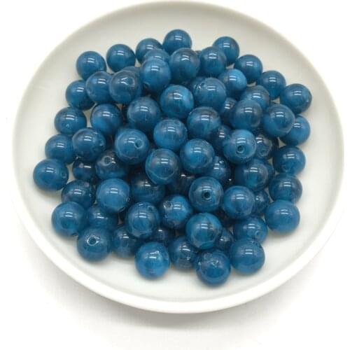 8/10 /12mm Imitation Natural Stone Round Acrylic Loose Beads Making DIY Bracelet Necklace Accessories #09