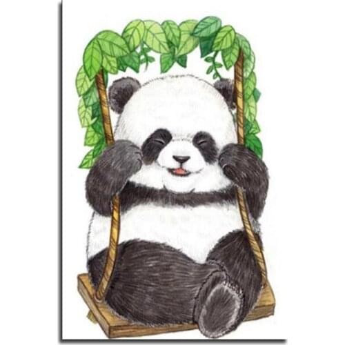 Peter ren Round Diamond Painting Animal DIY Diamond mosaic interior Ornaments 5D full Embroidery with diamonds Swing Panda Baby