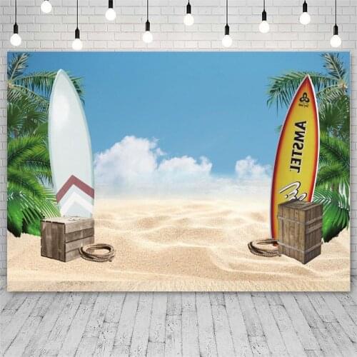 Summer Beach Surfboard Blue Sky Sexy Women Portrait Photography Backdrops Scenic Art Photo Backgrounds For Photographer