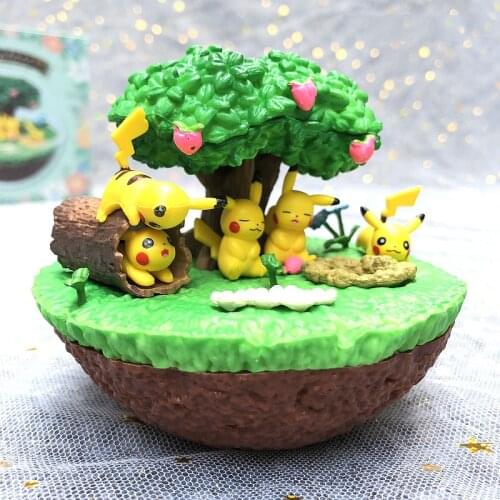 Fashion Pokémon Elf Ball Figures Model Scene Hand-Made Model Micro Landscape Ball Decoration Pokemon Model Toys for Kid Anime