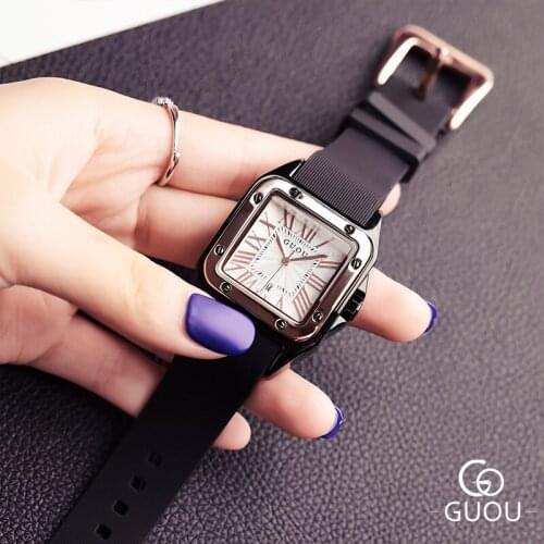 Fashion Womens Square Wristwatch Quartz Watch Waterproof Silicone Sport Wrist Watches Luxury Relogio Masculino montre femme