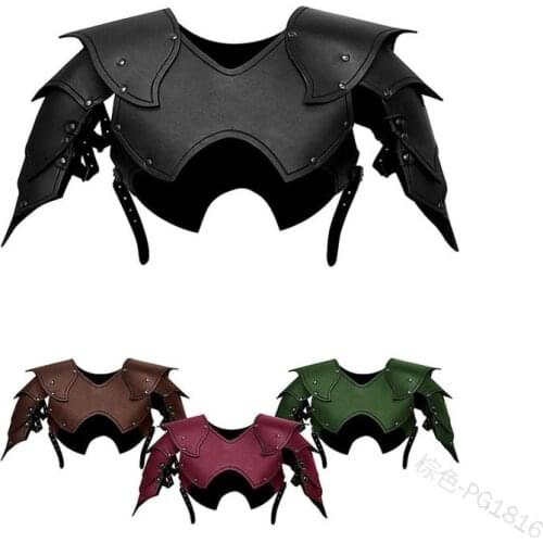 Medieval Leather Tops Chest Harness Men Adjustable BDSM Gay Body Shoulder Armor Harness Belts Strap Rave Costumes for Stage Club