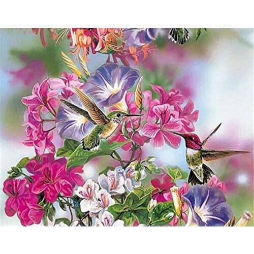 Flower Rose Bird Pre-Printed 14CT Cross Stitch Embroidery Set Painting Needlework Knitting Hobby Halloween Promotions Stamped