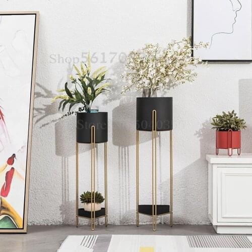 Nordic wrought iron floor-standing flower stand balcony multi-level indoor living room modern special flower pot flower shelf