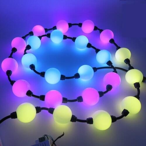 Outdoor addressable IP67 3D 40pcs 50mm WS2811 full color milky ball;DC12V input;1.44W with13.5/paulzhang/xconnect/11.4 connector