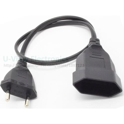 NCHTEK EU European 2Pin Male to Female Power Extension Connector Cable For UPS PDU About 0.5M/Free DHL Shipping/100PCS