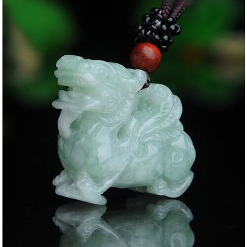 Natural Animal Hand-carved Jade Pendant Jadeite Necklace Fine Pendants for Women Accessories with Chain Fashion Jewelry
