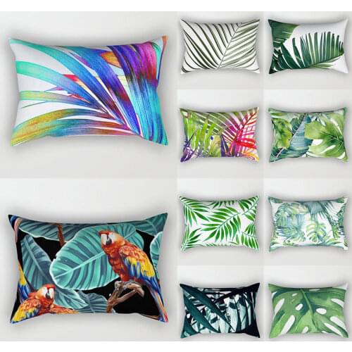 New Decorative Throw Pillows Cover Tropical Plants Pillow Cover 30*50 Polyester Cushion Cover Decoration Pillowcase Home Decor