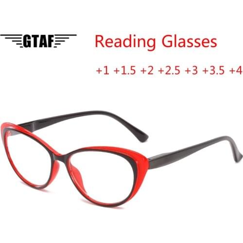 + 1.0 +1.5+2.0 +3.5 Classic cat eye glasses frame ladies men reading glasses transparent lenses reading glasses glasses frames