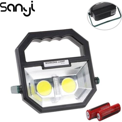 SANYI Portable Floodlight Lantern USB Rechargeable COB LED 4-Mode Spotlight Lamp Outdoor Working Light