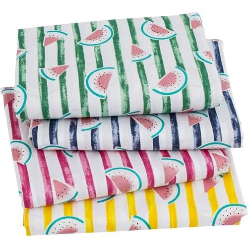 Various Sizes Watermelon Printing Twill Cotton Fabric Patchwork For Diy Dolls Baby&Child Clothes Small Piece C97