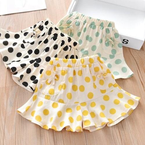 Baby Summer Girls Shorts New Cute Soft Cotton Short Pants For Kids Dot Beach Wear Clothes 1.2.3.4.5.6 Years Trousers Causal