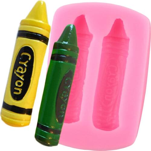 Crayon Decoden Silicone Molds Pencil Candy Chocolate Mould Cupcake Topper Fondant Cake Decorating Tools Resin Clay Soap Moulds